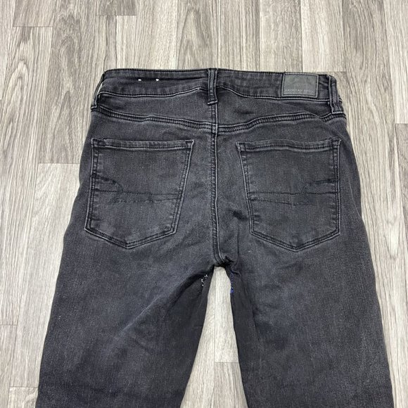 AMERICAN EAGLE Hi-Rise Jegging Skinny Leg Black Denim Jeans Women's Size 6 Short - Picture 5 of 13